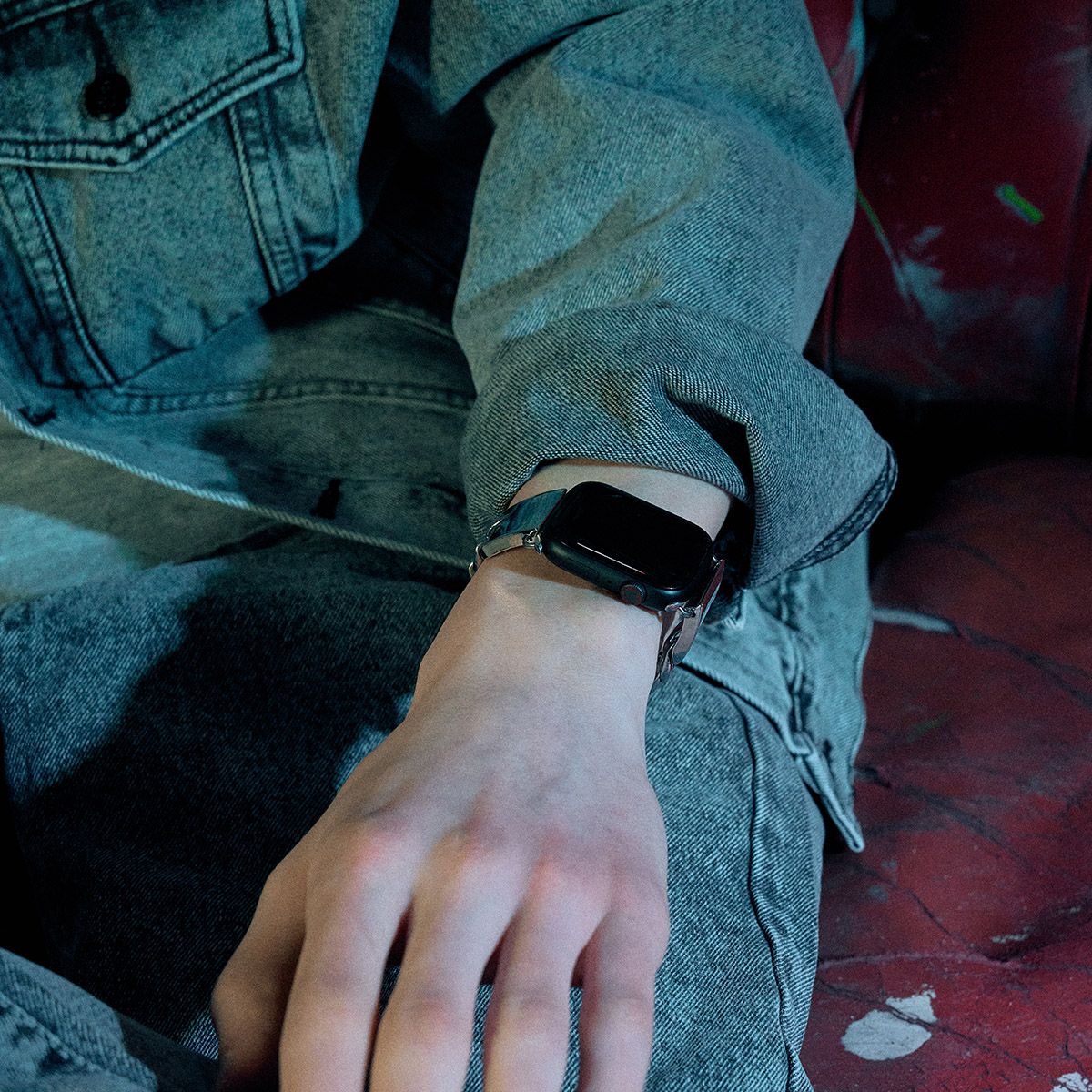 실버태그(SILVERTAG) APPLE WATCH STRAP NAST-P135NK 애플워치 체인 메탈 실버 스트랩