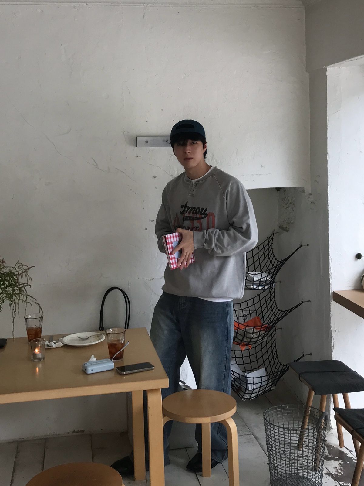 아모우(AMOU) Amou someday Henley neck gray