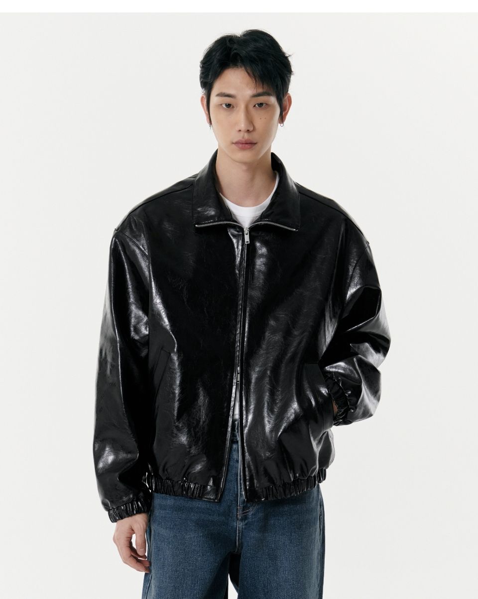 MUSINSA | MUSINSA STANDARD Patent Synthetic Leather Track Jacket
