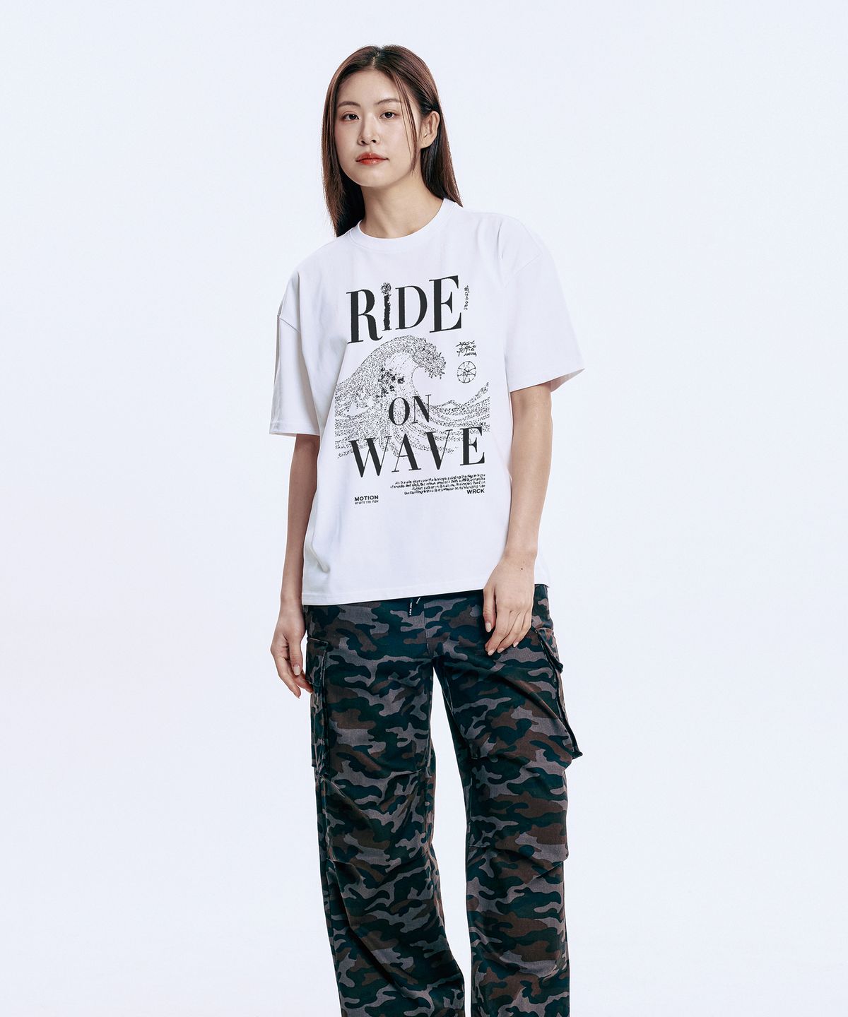 와일드락(WILDROCK) Ride on Wave Cool cotton Overfit half T-shirts