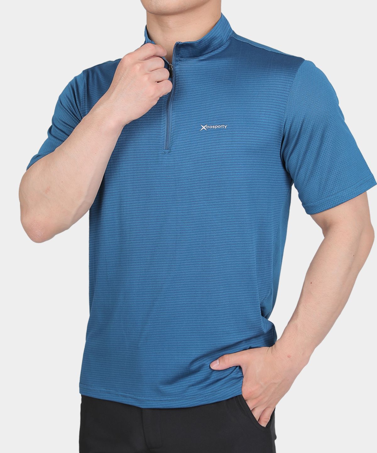 엑스트라스포티(EXTRASPORTY) 텐션업 남성 메쉬 반팔 집업 티셔츠 5 Colors