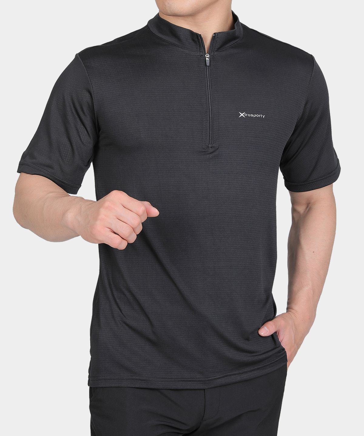 엑스트라스포티(EXTRASPORTY) 텐션업 남성 메쉬 반팔 집업 티셔츠 5 Colors