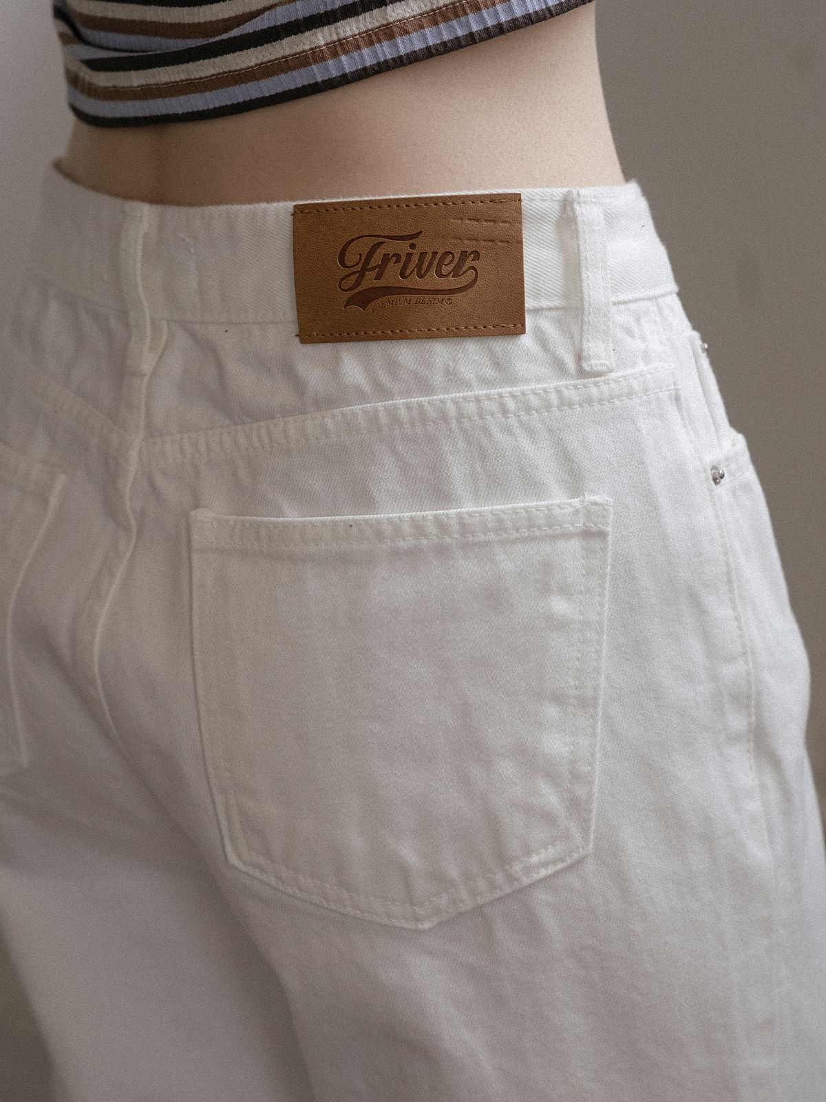 프리버07(FRIVER07) Straight denim pants FRSP02DP03_White