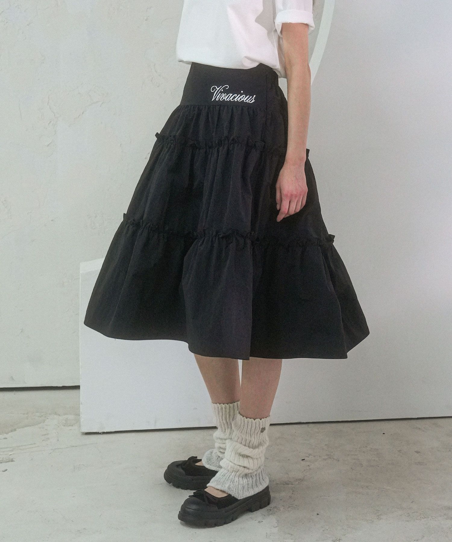 MUSINSA | VIVACIOUS Claudia Taslan Kang Kang Skirt WHITE