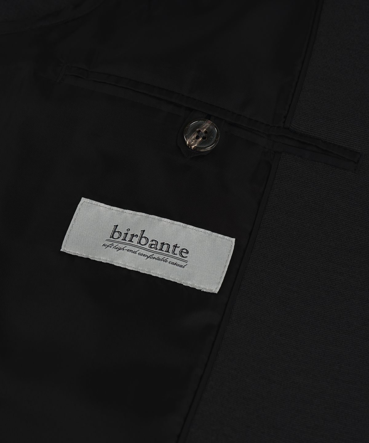 비르반테(BIRBANTE) 데일리 저지 셋업 블레이저 자켓 - 블랙