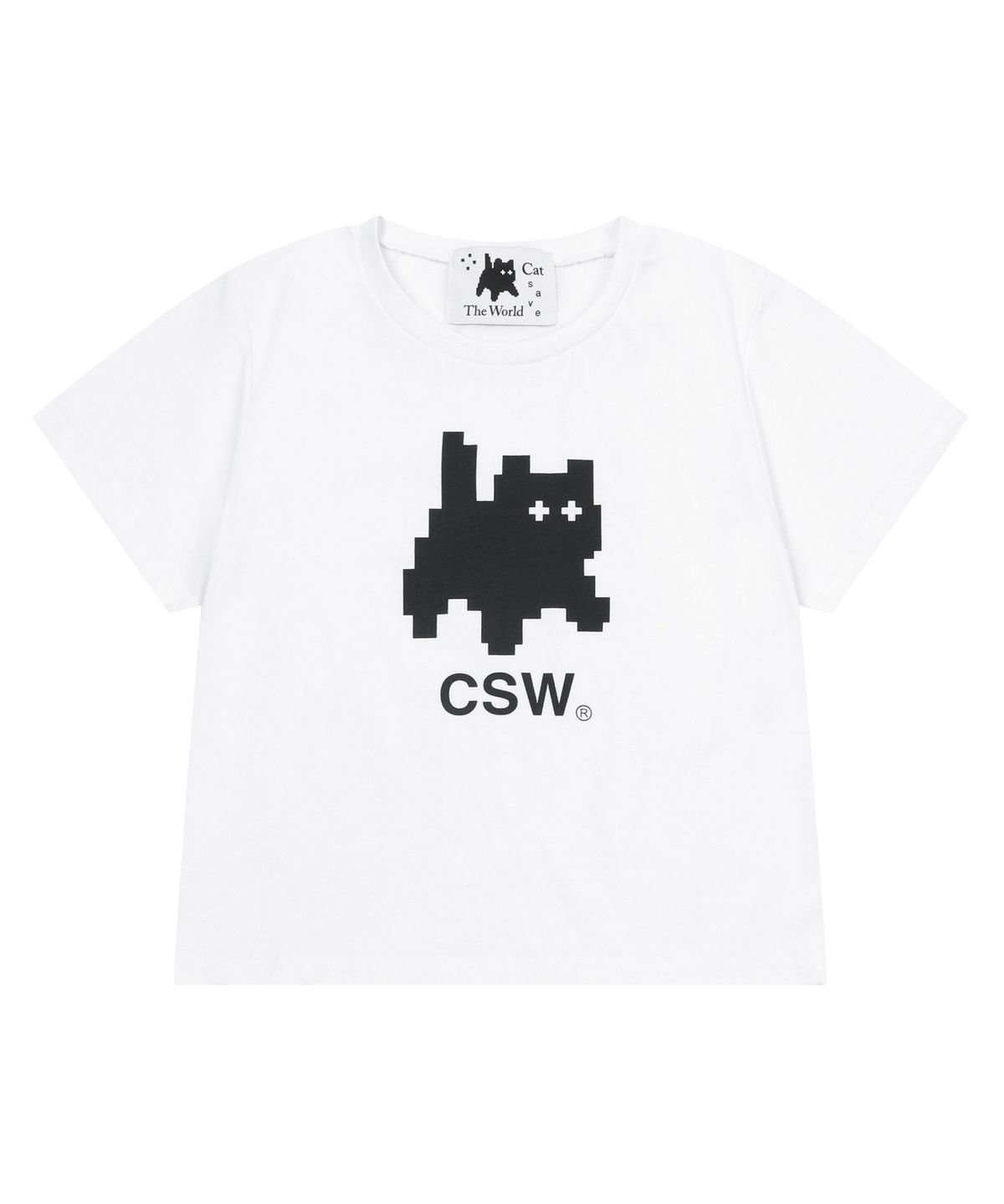 캣세이브더월드(CATSAVETHEWORLD) 멜팅 시그니처 로고 반팔 티 (2Color)