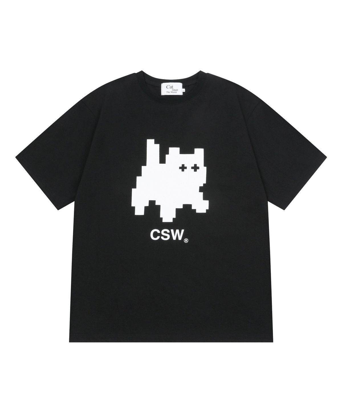 캣세이브더월드(CATSAVETHEWORLD) 멜팅 시그니처 로고 반팔 티 (2Color)