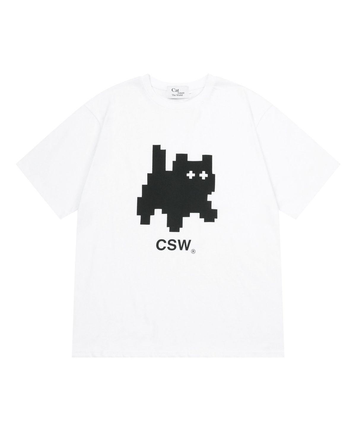 캣세이브더월드(CATSAVETHEWORLD) 멜팅 시그니처 로고 반팔 티 (2Color)