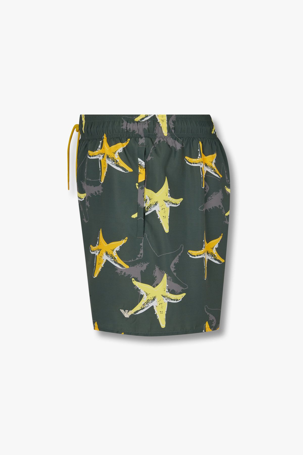 엠포리오 아르마니 언더웨어(EMPORIO ARMANI UNDERWEAR) 남성 프린트 디테일 폴리 스윔 쇼츠_그린 0815121007