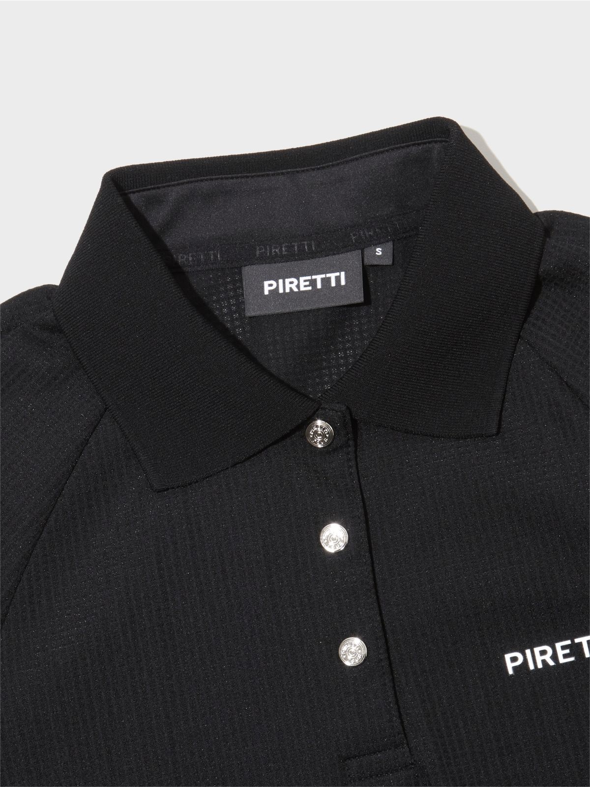 피레티(PIRETTI) 사보나 메쉬 폴로티셔츠 W_Black