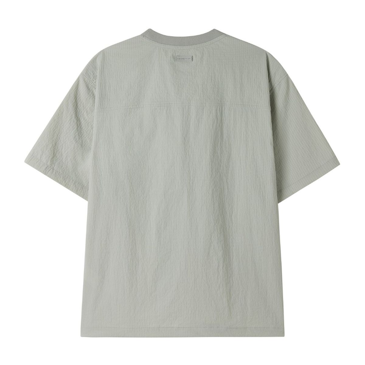 브롬톤 런던(BROMPTON LONDON) POLYESTER SEERSUCKER HALF SLEEVE T-SHIRT - L/GREY (P252MTS185)