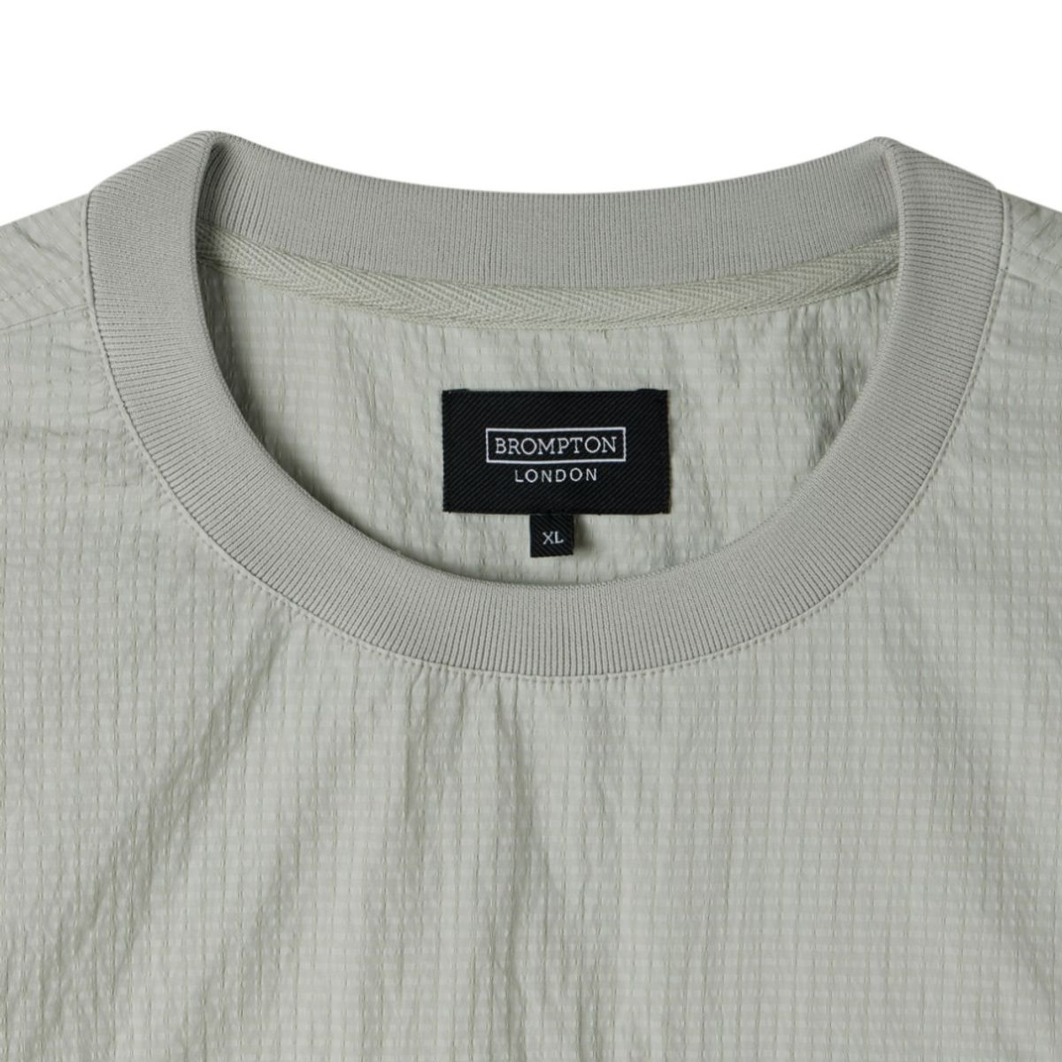 브롬톤 런던(BROMPTON LONDON) POLYESTER SEERSUCKER HALF SLEEVE T-SHIRT - L/GREY (P252MTS185)