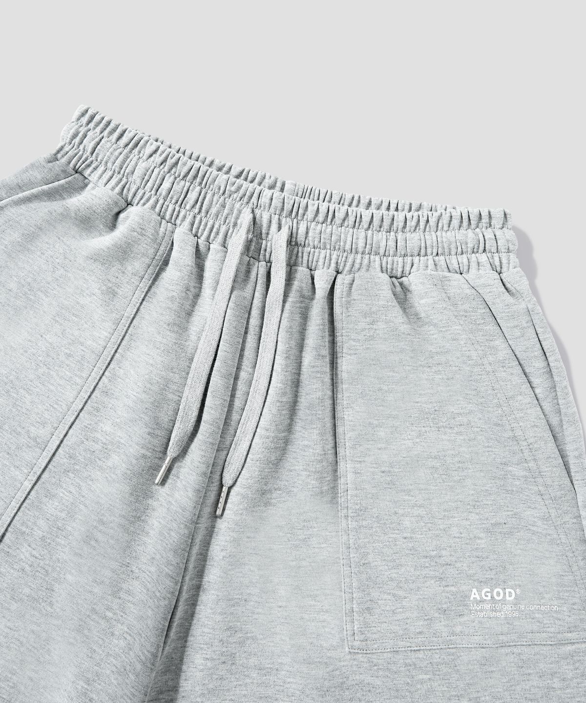 에이지오디(AGOD) 카펜터 아웃 포켓 와이드 스웨트 쇼츠 [헤더 그레이]