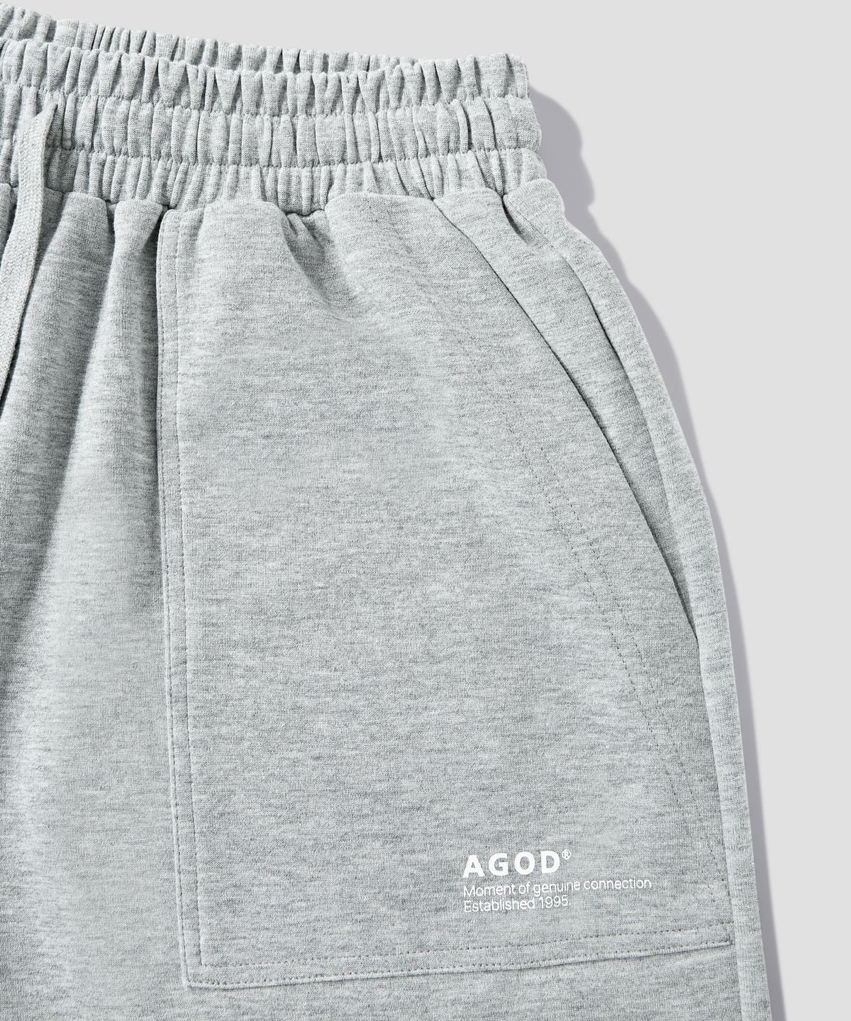 에이지오디(AGOD) 카펜터 아웃 포켓 와이드 스웨트 쇼츠 [헤더 그레이]