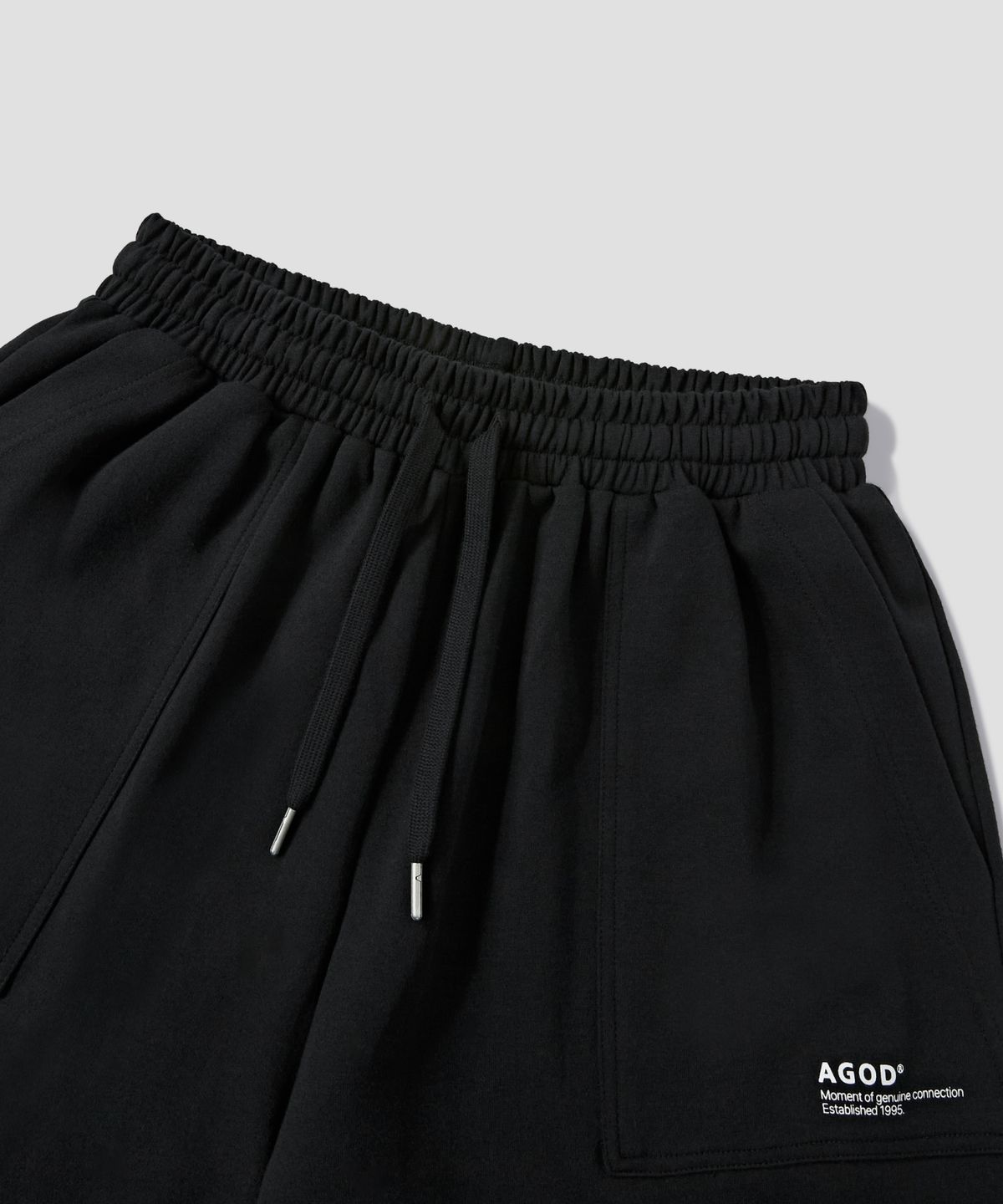 에이지오디(AGOD) 카펜터 아웃 포켓 와이드 스웨트 쇼츠 [블랙]