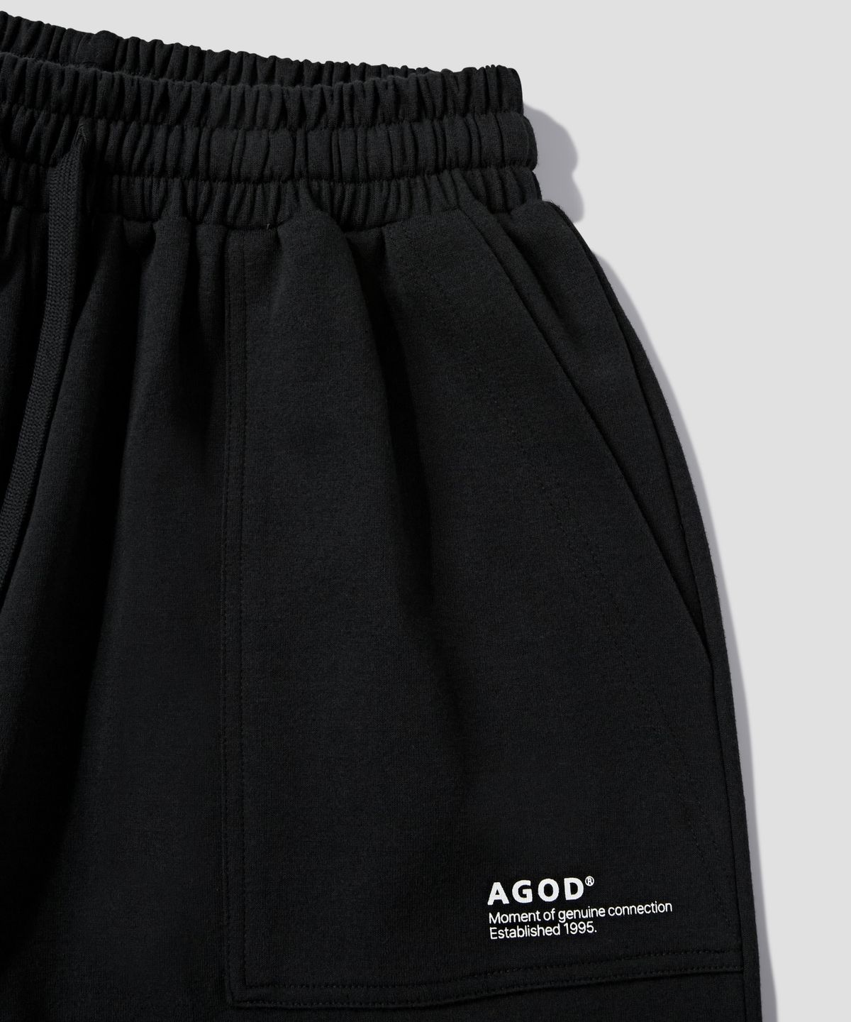 에이지오디(AGOD) 카펜터 아웃 포켓 와이드 스웨트 쇼츠 [블랙]