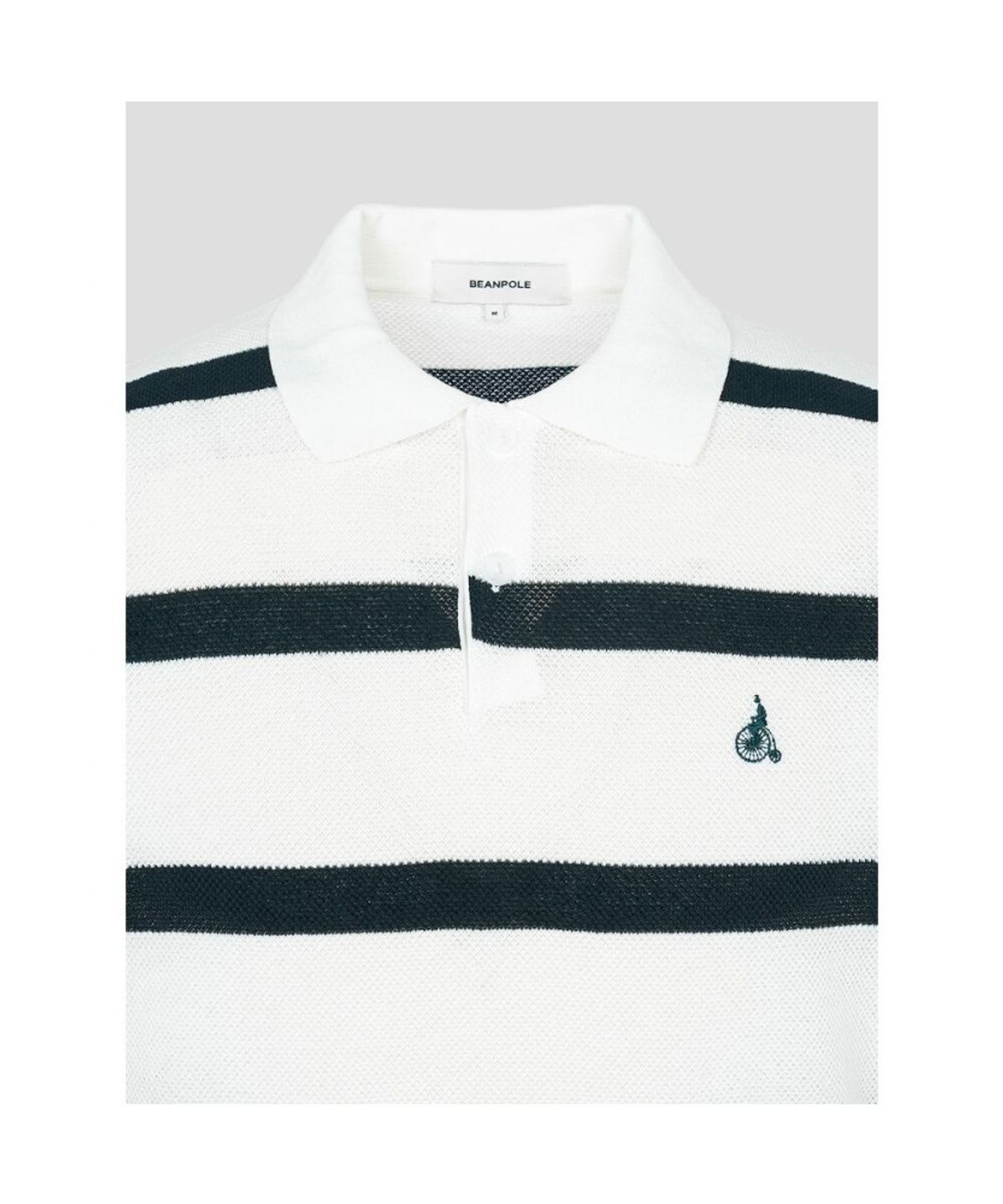 빈폴 멘(BEANPOLE MEN) 볼드 스트라이프 칼라넥 니트  화이트 (BC5451C421)