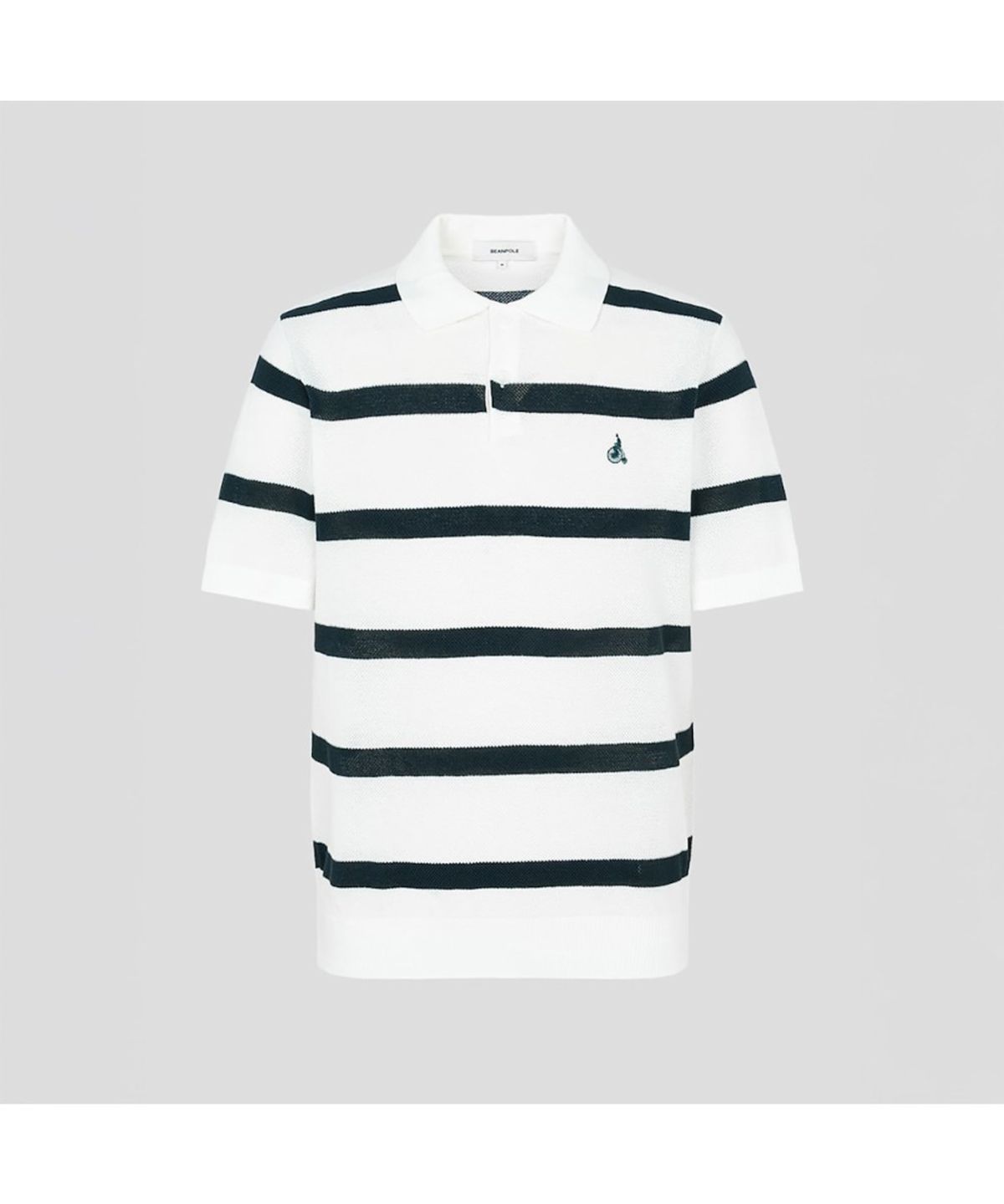 빈폴 멘(BEANPOLE MEN) 볼드 스트라이프 칼라넥 니트  화이트 (BC5451C421)