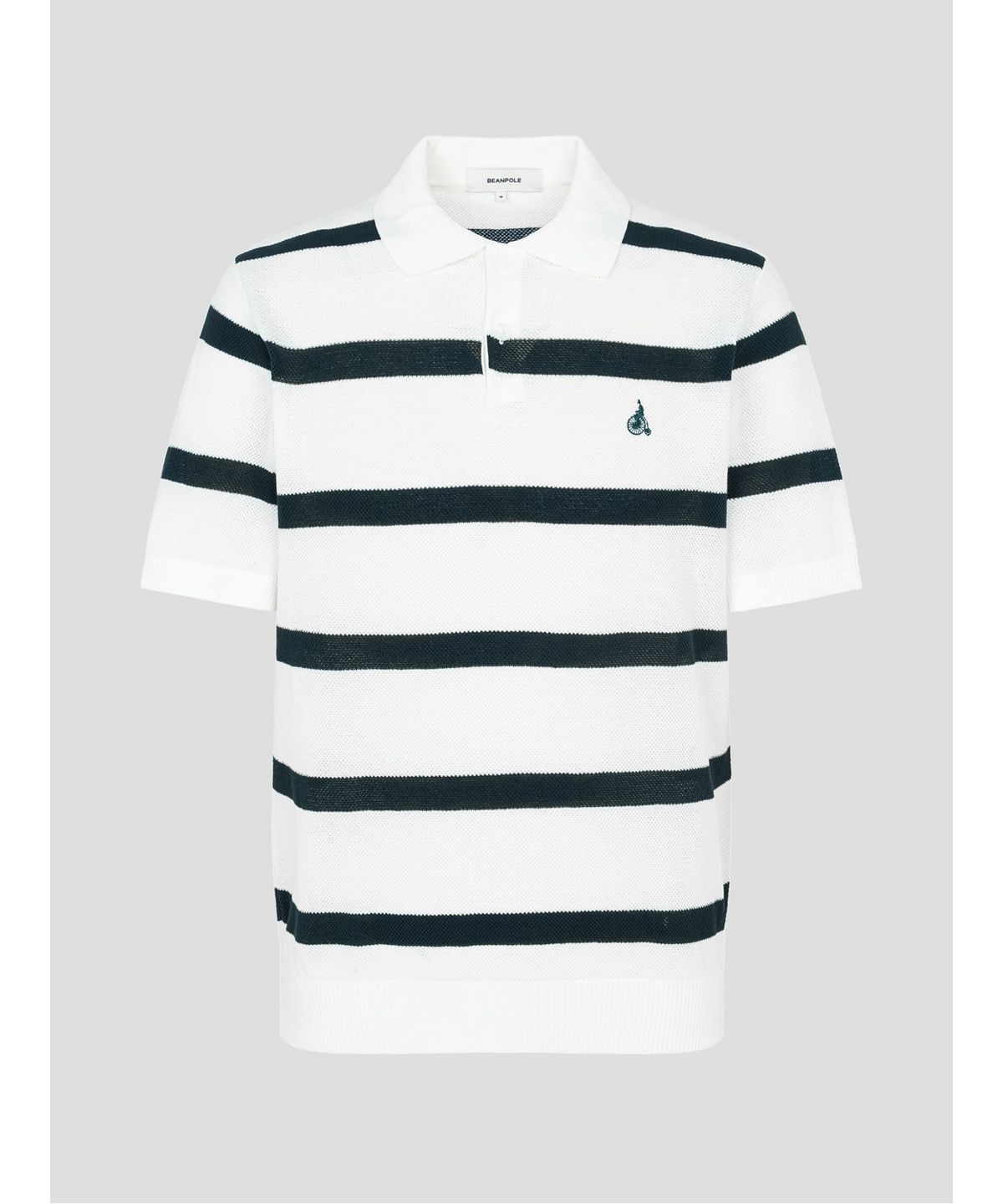 빈폴 멘(BEANPOLE MEN) 볼드 스트라이프 칼라넥 니트  화이트 (BC5451C421)