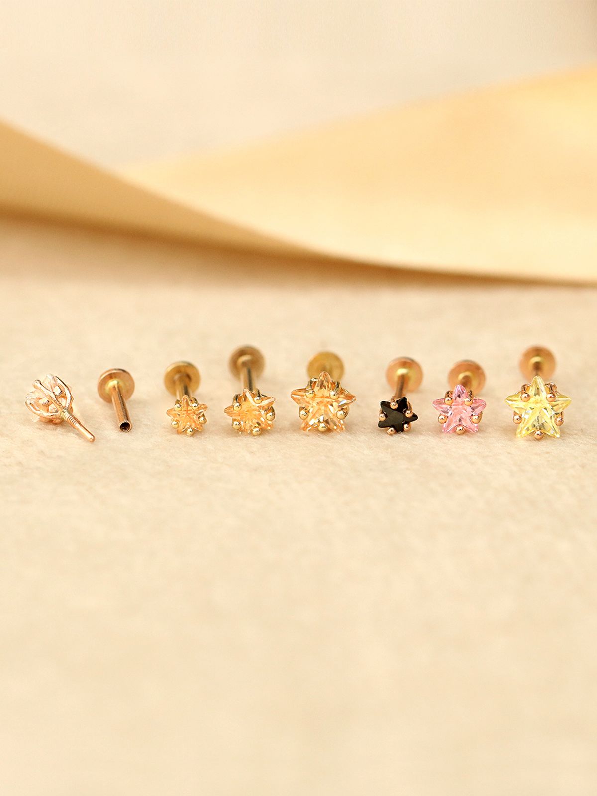 미니멀피어싱(MINIMALPIERCING) 14K 인터널 별 큐빅 라블렛 피어싱