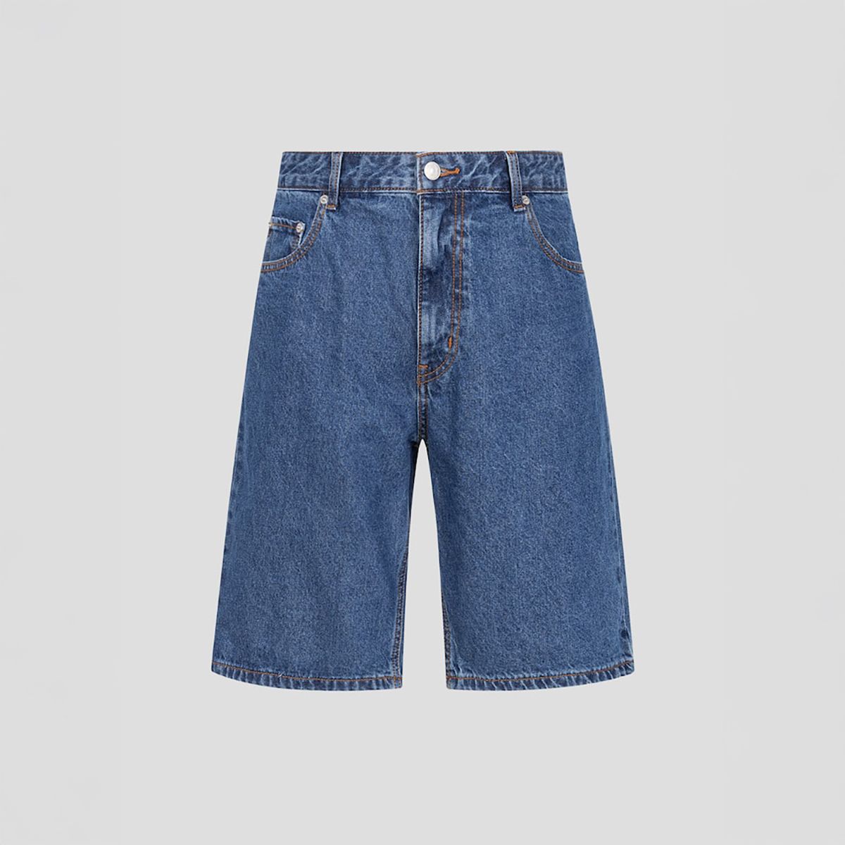 빈폴 멘(BEANPOLE MEN) 워싱 데님 하프 팬츠  블루