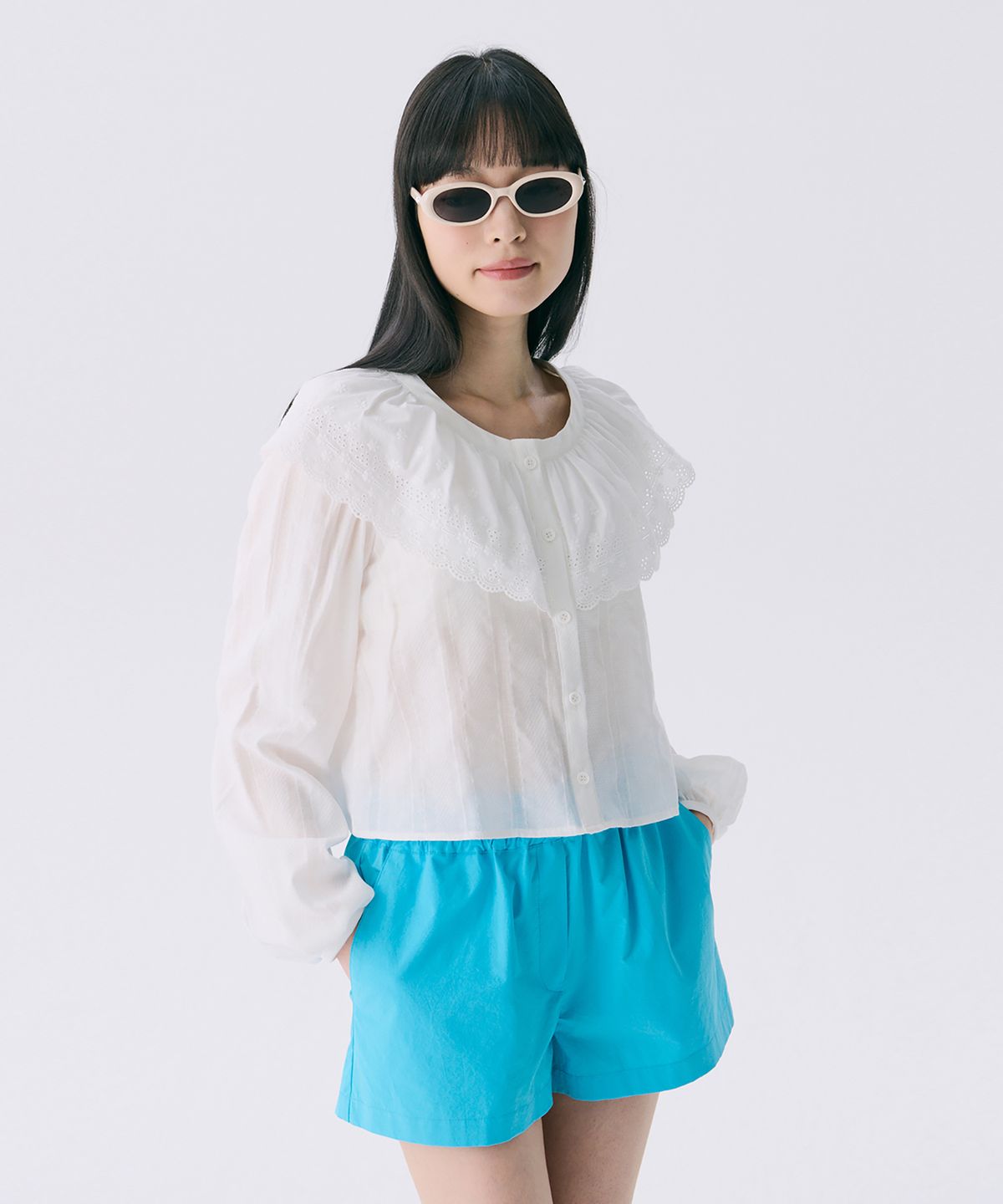 준준스페이스(JUNEJUNE SPACE) VOL12. Ruffle Blouse_White(VOL12. 러플블라우스_화이트)