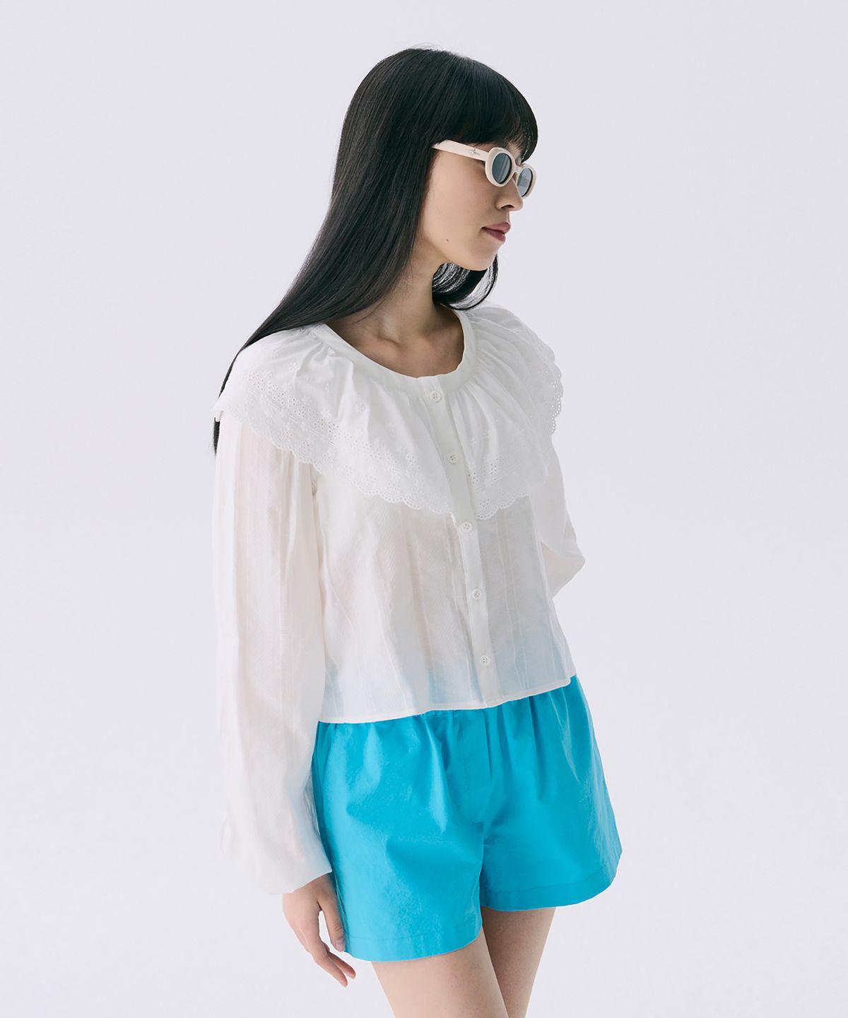 준준스페이스(JUNEJUNE SPACE) VOL12. Ruffle Blouse_White(VOL12. 러플블라우스_화이트)