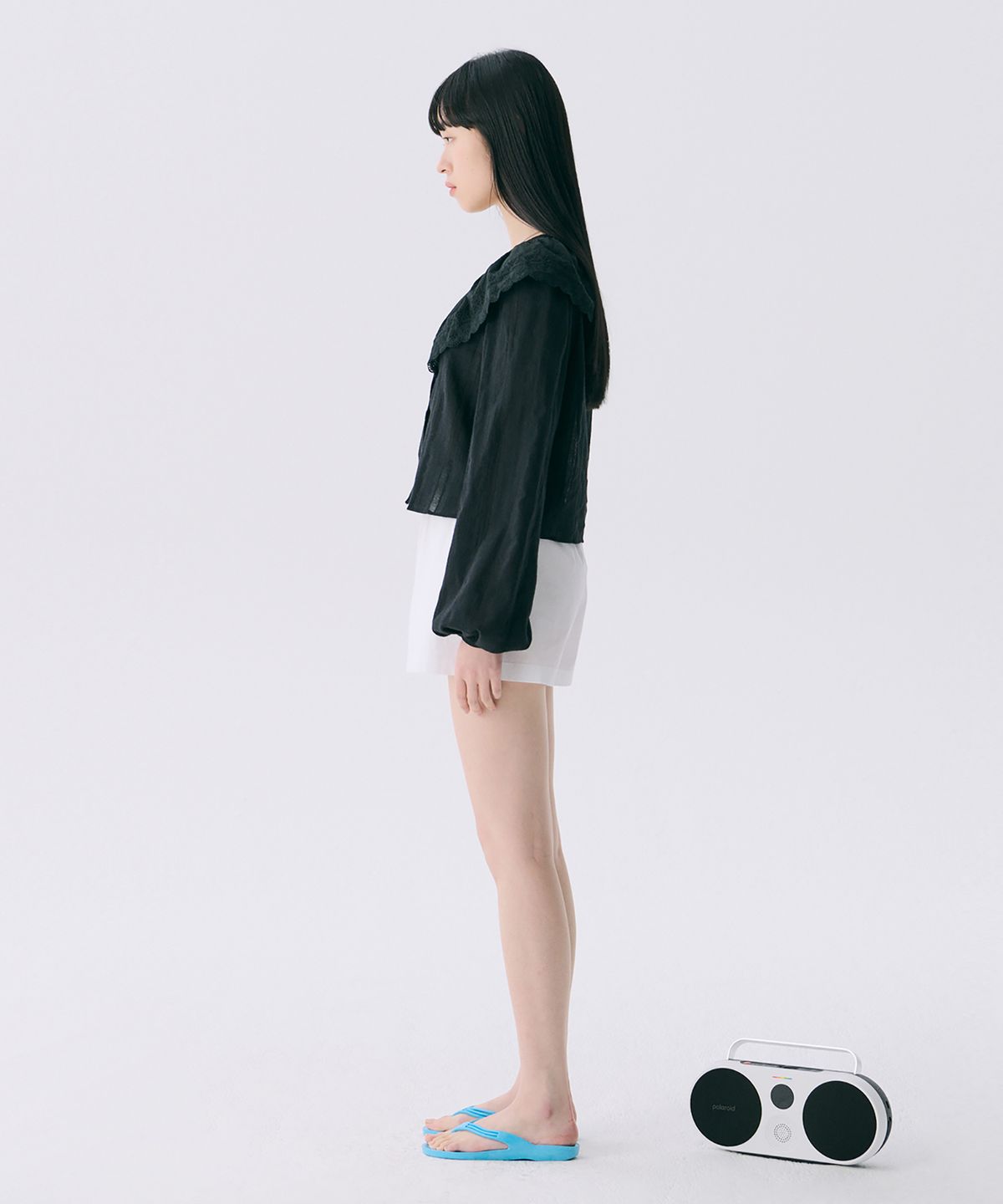 준준스페이스(JUNEJUNE SPACE) VOL12. Ruffle Blouse_Black(VOL12. 러플블라우스_블랙)