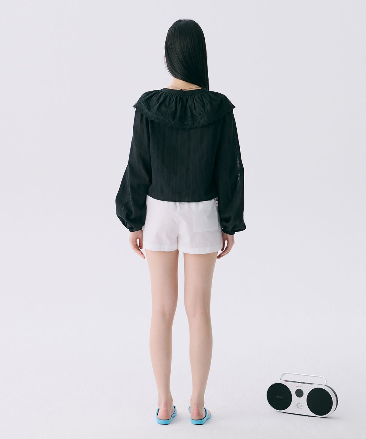 준준스페이스(JUNEJUNE SPACE) VOL12. Ruffle Blouse_Black(VOL12. 러플블라우스_블랙)