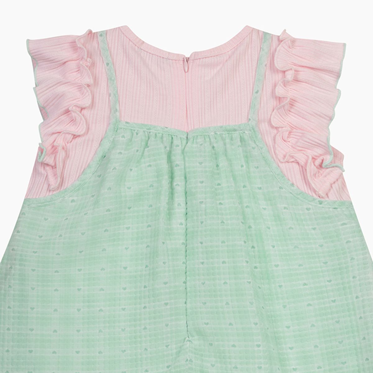베네통키즈(BENETTONKIDS) 러블리 체크 엠보 원피스_QAOP31531MT