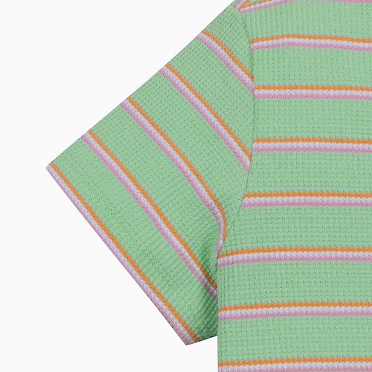 베네통키즈(BENETTONKIDS) 와플 스트라이프 티셔츠_QATS25531MT