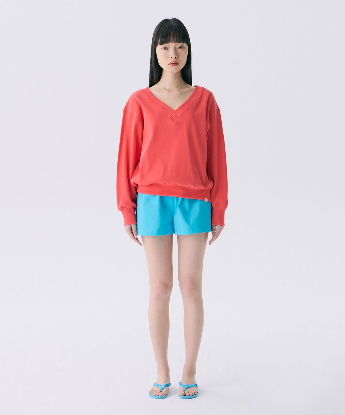 준준스페이스(JUNEJUNE SPACE) VOL12. V-neck Waffle T_Red(VOL12. 브이넥와플T_레드)
