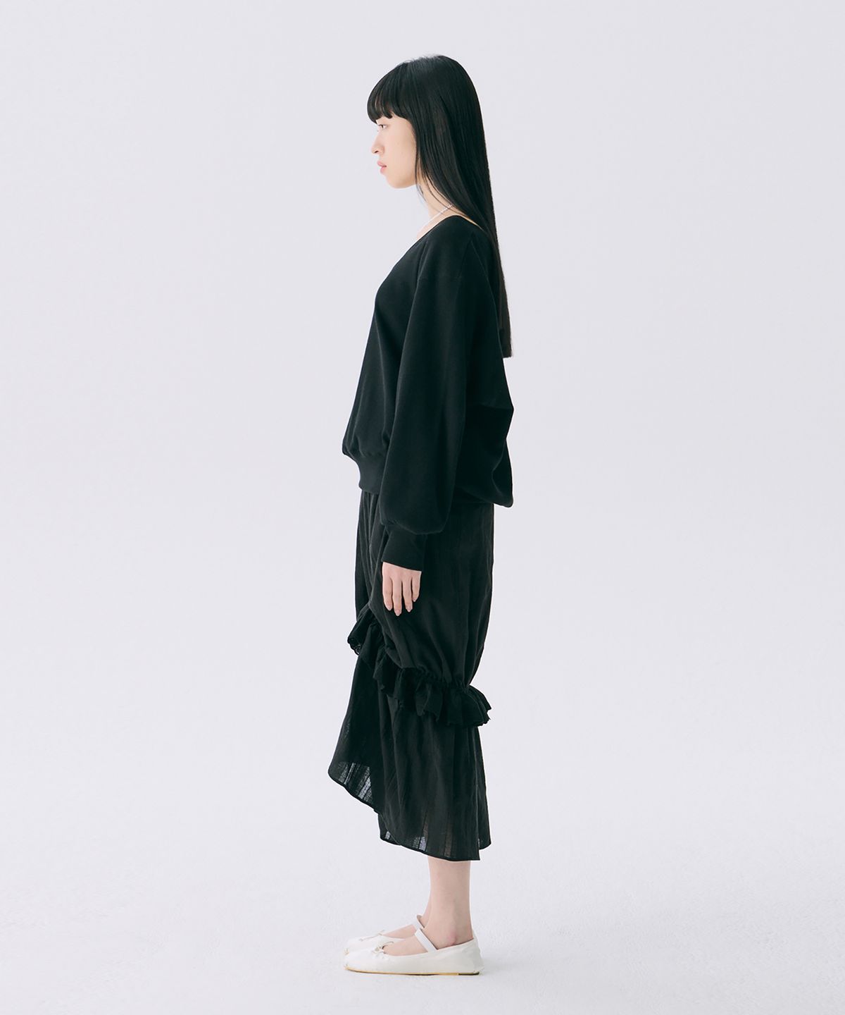 준준스페이스(JUNEJUNE SPACE) VOL12. V-neck Waffle T_Black(VOL12. 브이넥와플T_블랙)