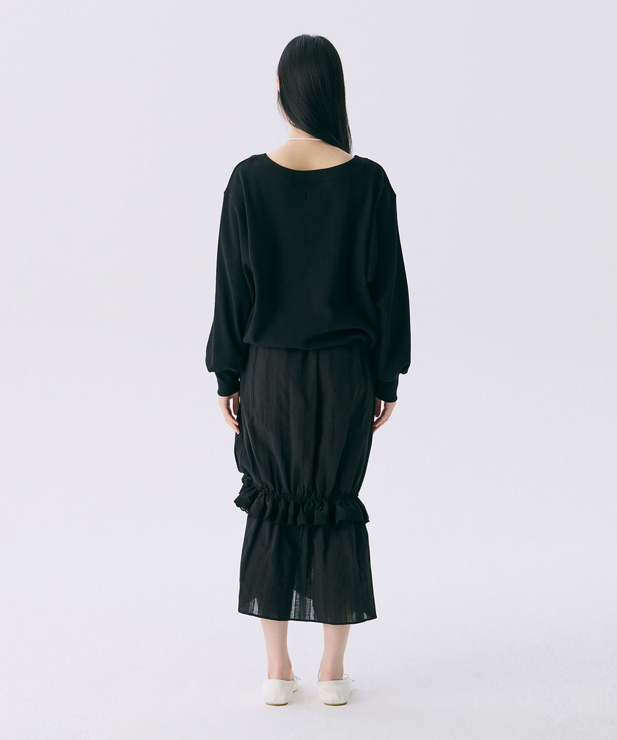 준준스페이스(JUNEJUNE SPACE) VOL12. V-neck Waffle T_Black(VOL12. 브이넥와플T_블랙)