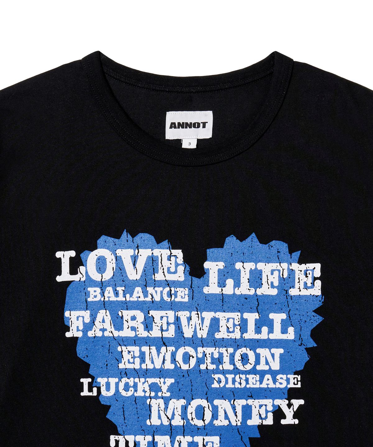 아노트(ANNOT) UNMANAGEABLE 워시드 티셔츠 블랙