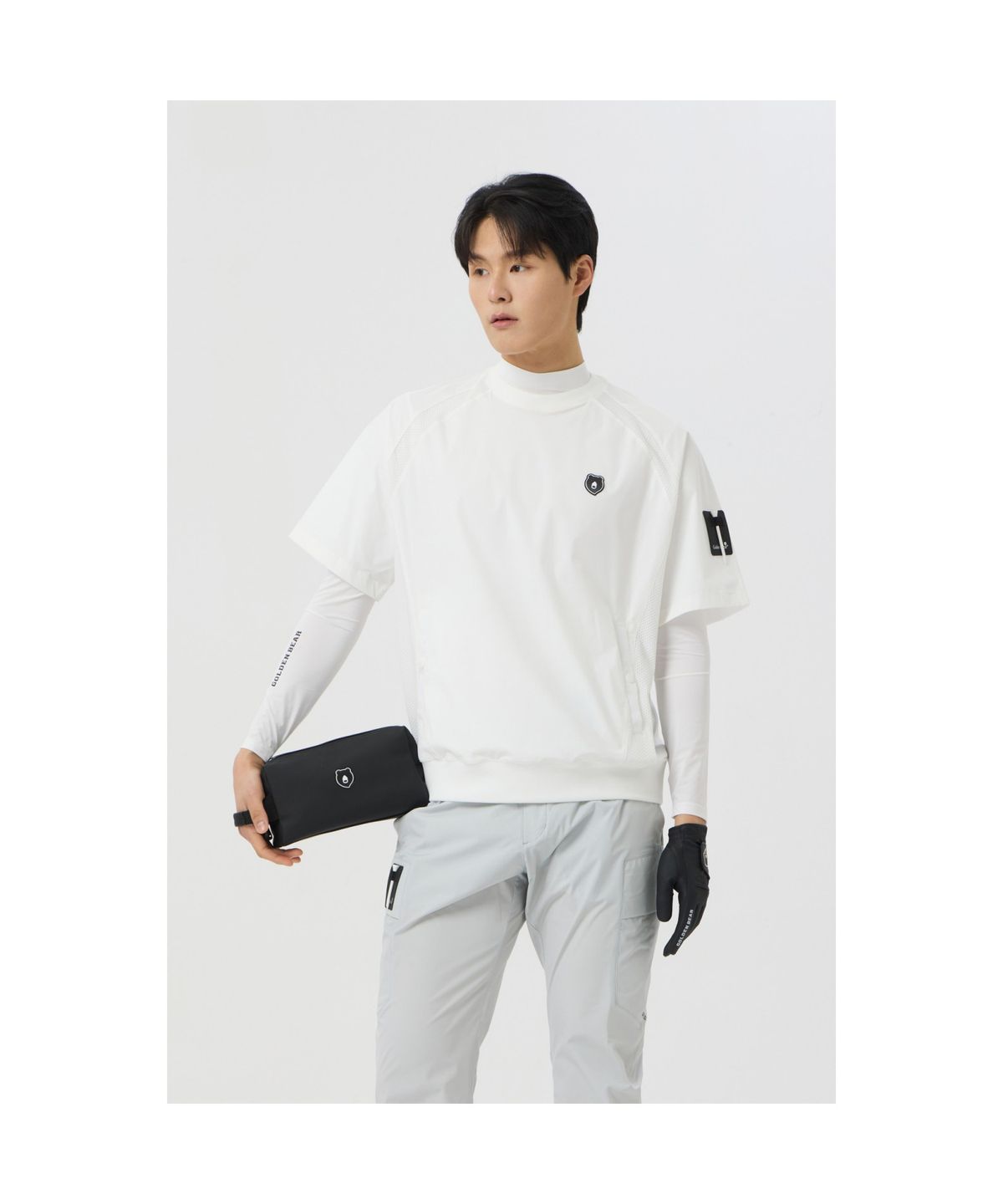 골든베어(GOLDEN BEAR) Stretchable Nylon Crewneck Sweatshirt_G4TAM25221WHX