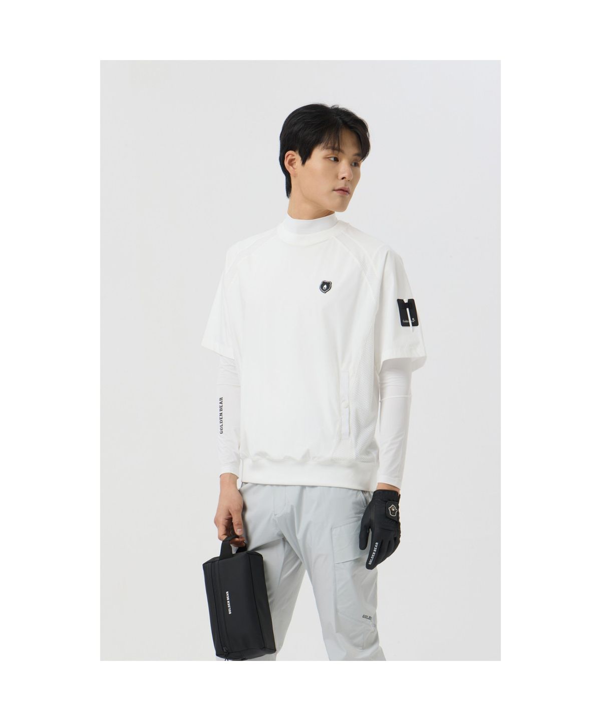 골든베어(GOLDEN BEAR) Stretchable Nylon Crewneck Sweatshirt_G4TAM25221WHX