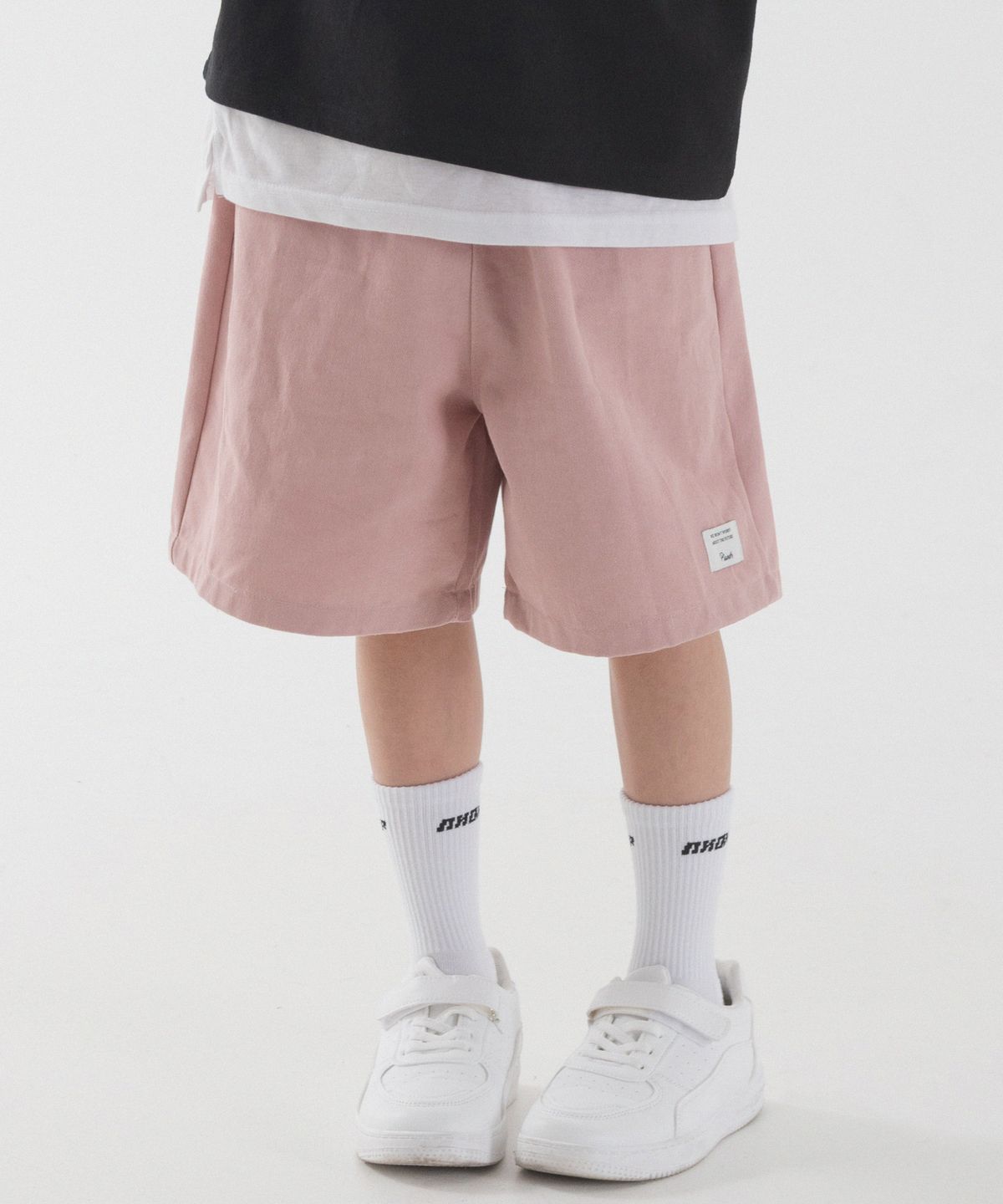 피아네르 키즈(PIANER KIDS) 워시드 절개 하프팬츠 (더스티 핑크)