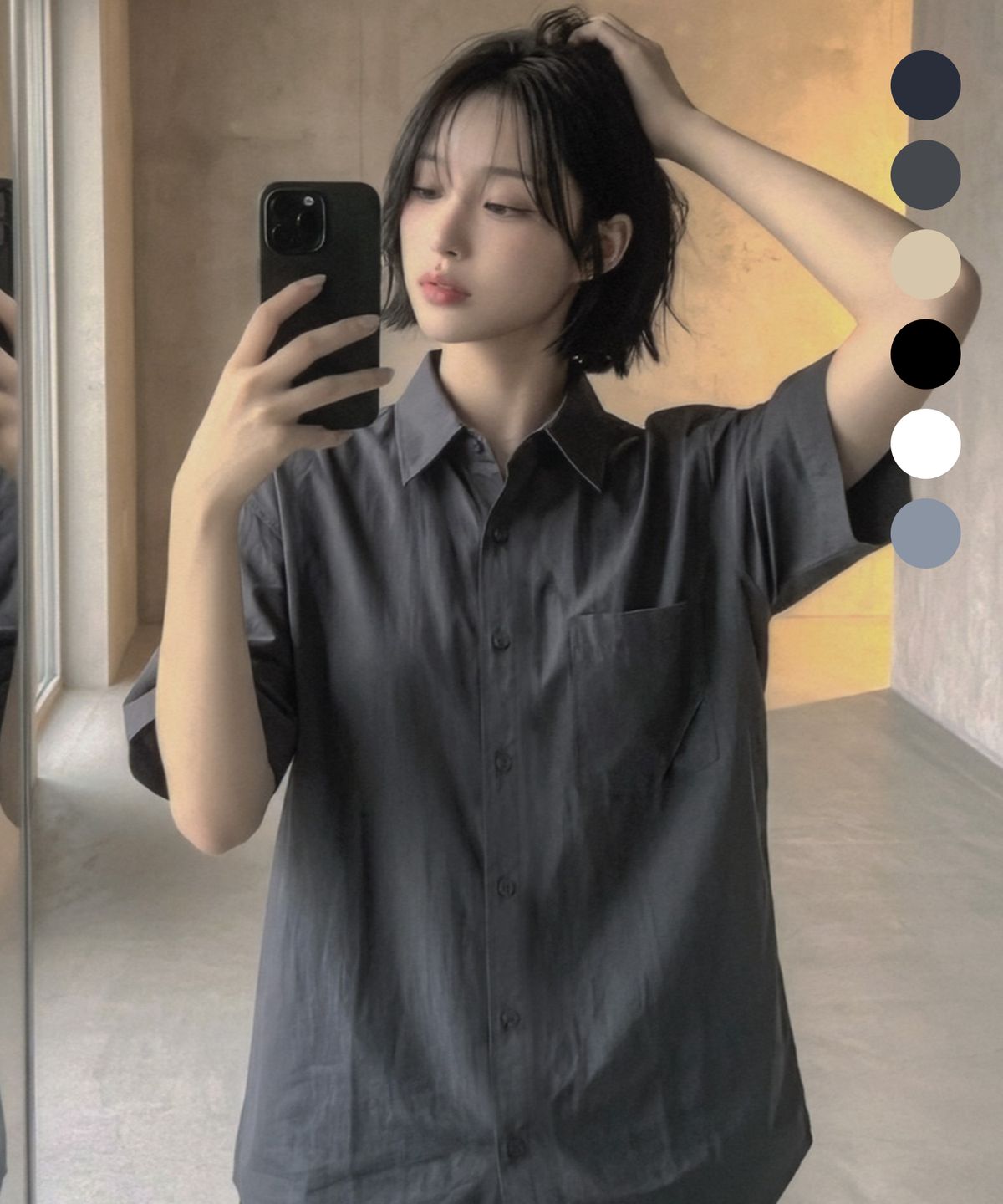 로템버(ROTEMBER) 퓨어 린넨 하프 셔츠 [ 6 COLOR ]