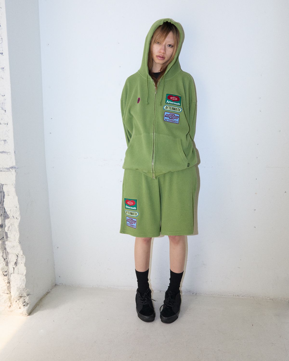 애프터매스(AFTERMATH) WAFFLE ZIP HOODIE (PURPLE)