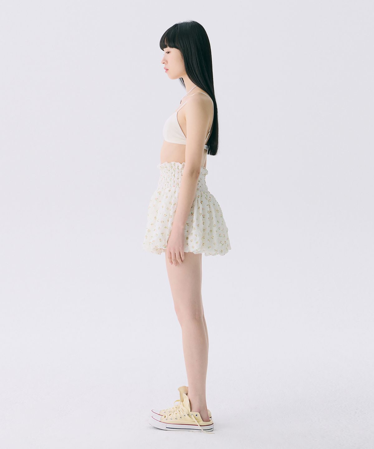 준준스페이스(JUNEJUNE SPACE) VOL12. Smocked Cloud Skirt_Pink(VOL12. 스모크 클라우드 스커트_핑크)
