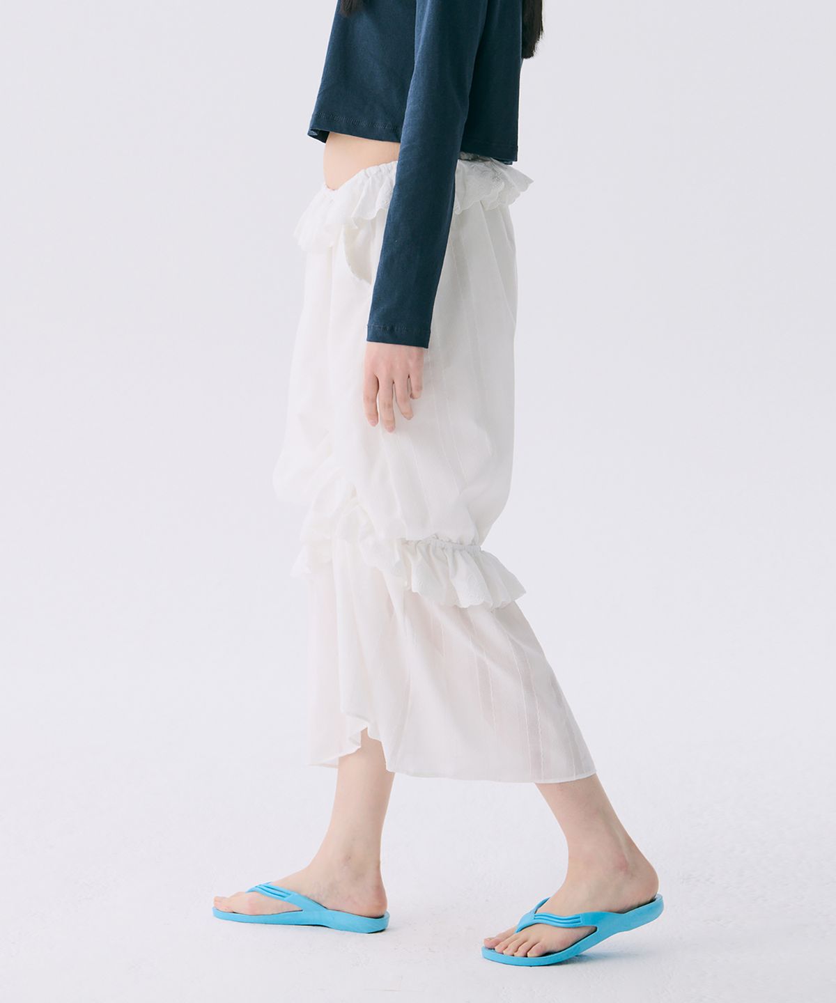 준준스페이스(JUNEJUNE SPACE) VOL12. Frill Long Skirt_White(VOL12. 프릴롱스커트_화이트