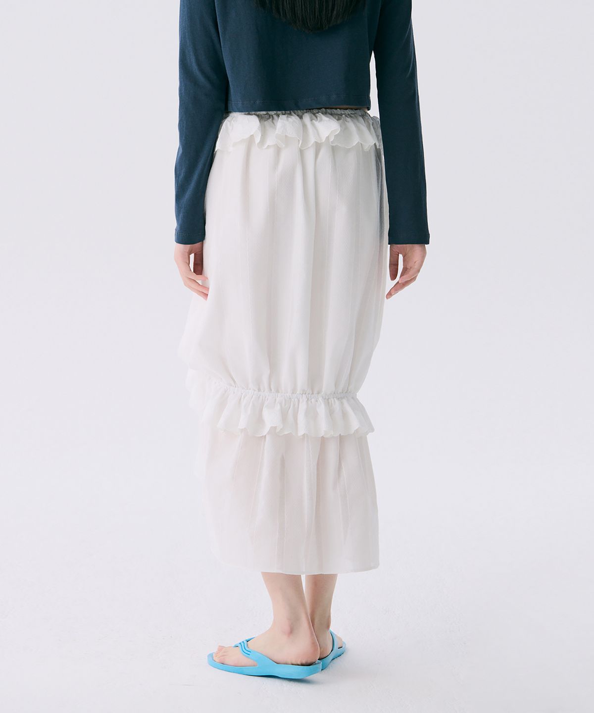 준준스페이스(JUNEJUNE SPACE) VOL12. Frill Long Skirt_White(VOL12. 프릴롱스커트_화이트