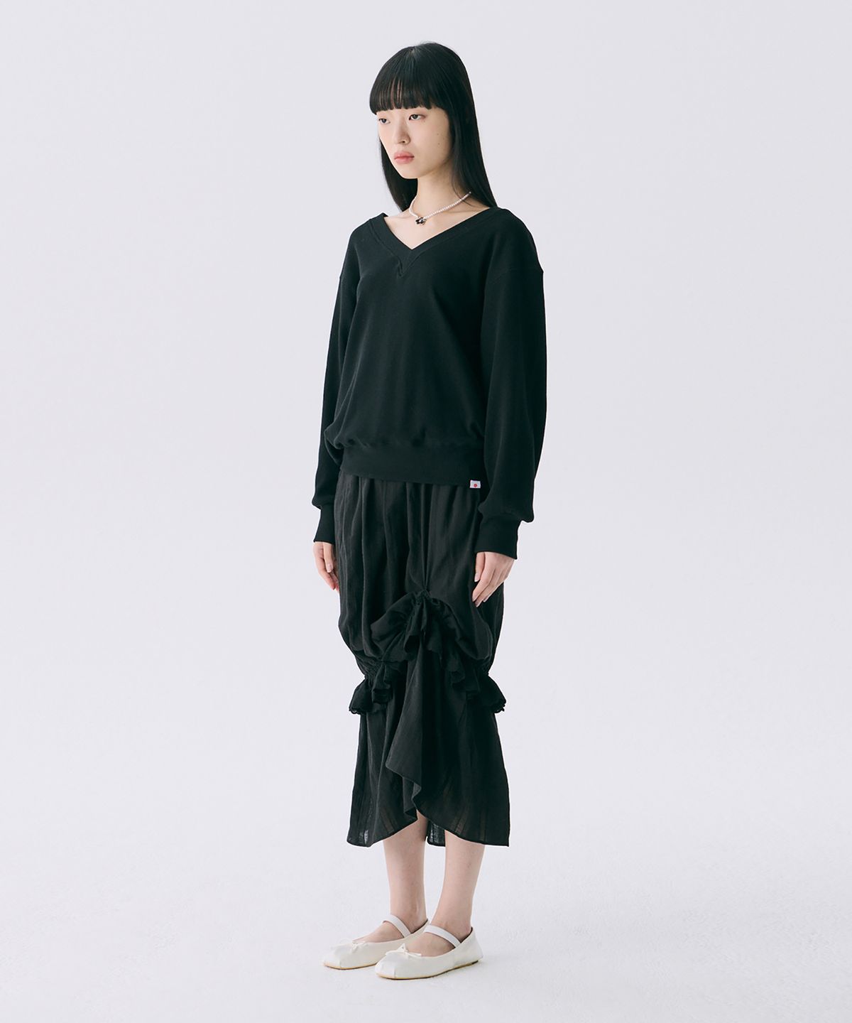 준준스페이스(JUNEJUNE SPACE) VOL12. Frill Long Skirt_Black(VOL12. 프릴롱스커트_블랙