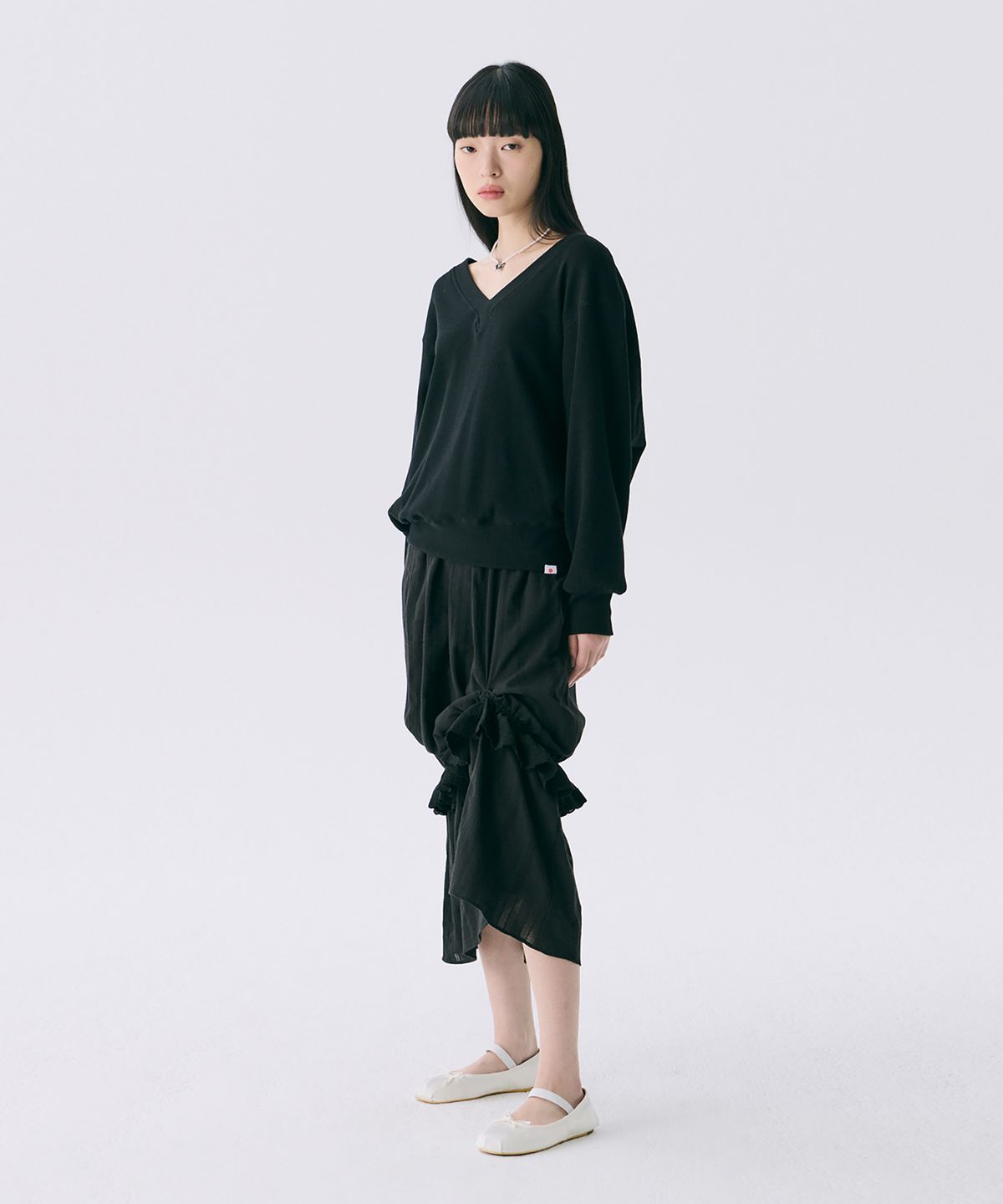 준준스페이스(JUNEJUNE SPACE) VOL12. Frill Long Skirt_Black(VOL12. 프릴롱스커트_블랙