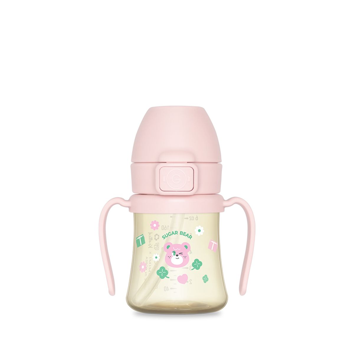 그로미미(GROSMIMI) 노티드 PPSU 슈가베어 빨대컵 200ml (스트로베리)