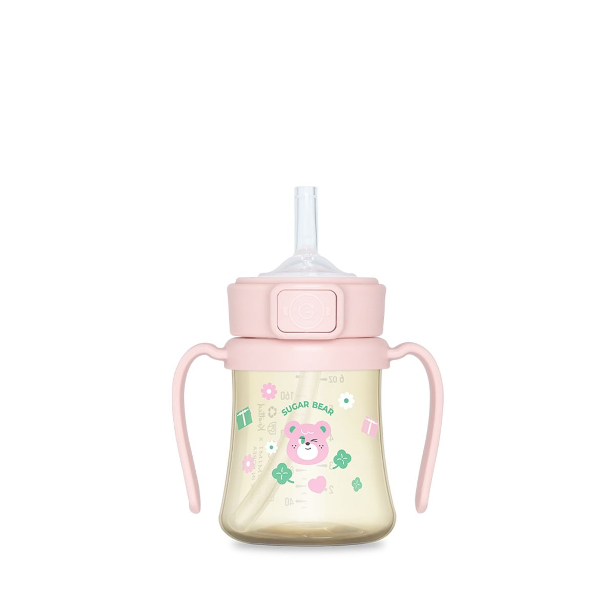 그로미미(GROSMIMI) 노티드 PPSU 슈가베어 빨대컵 200ml (스트로베리)
