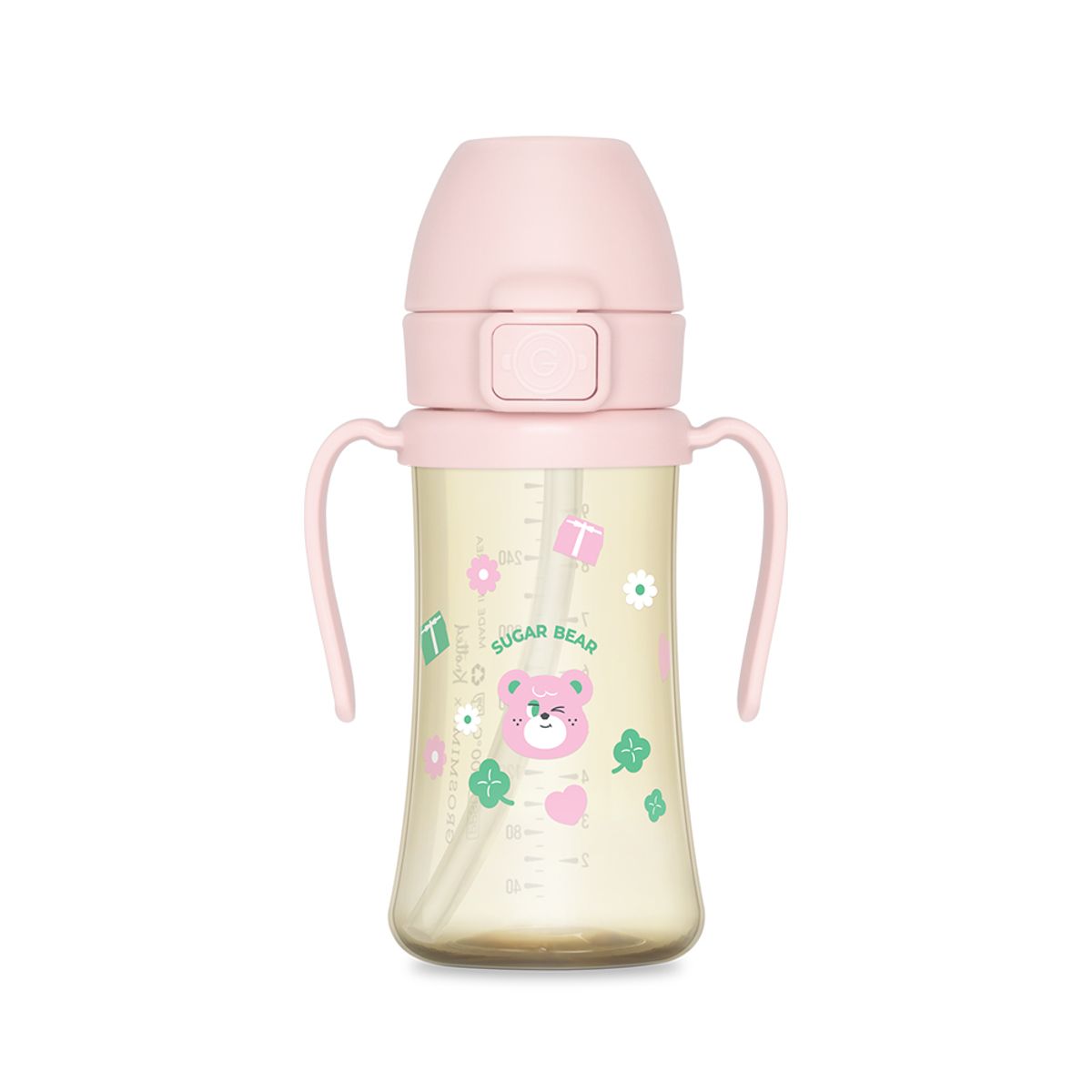 그로미미(GROSMIMI) 노티드 PPSU 슈가베어 빨대컵 300ml (스트로베리)
