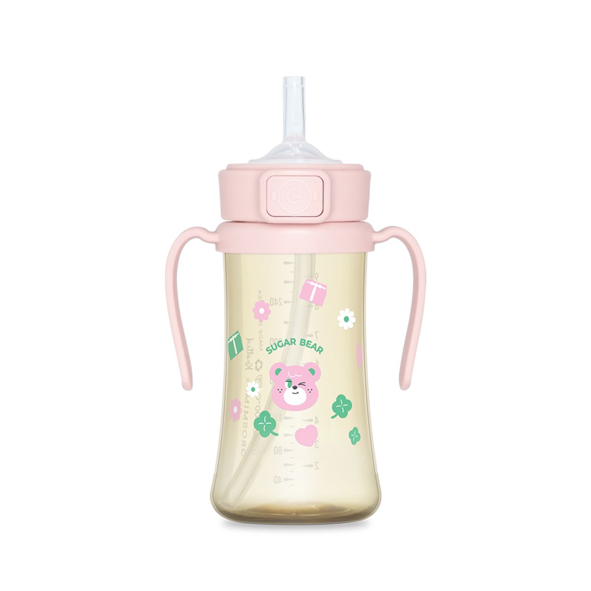 그로미미(GROSMIMI) 노티드 PPSU 슈가베어 빨대컵 300ml (스트로베리)