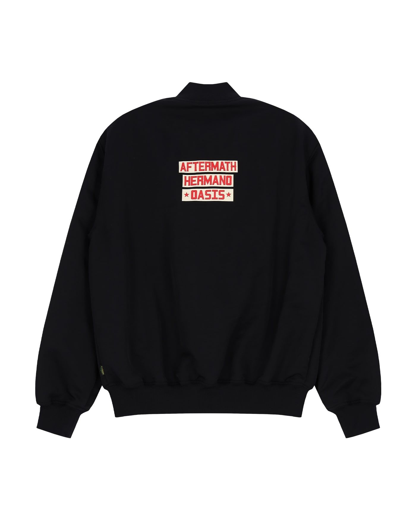 MUSINSA | Aftermath ATM LOGO VARSITY JACKET (BLACK)